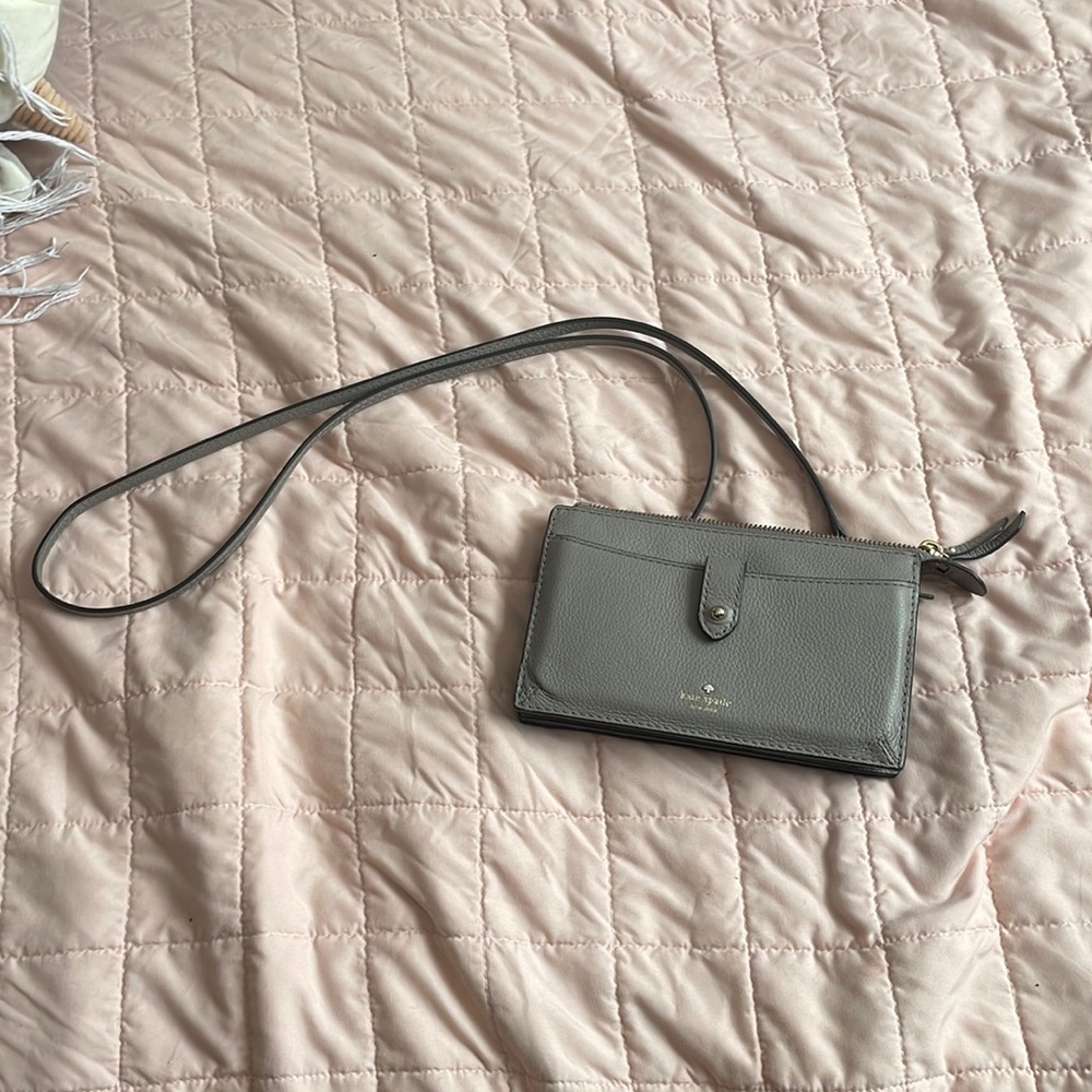 Kate Spade Grey Crossbody Wallet USED